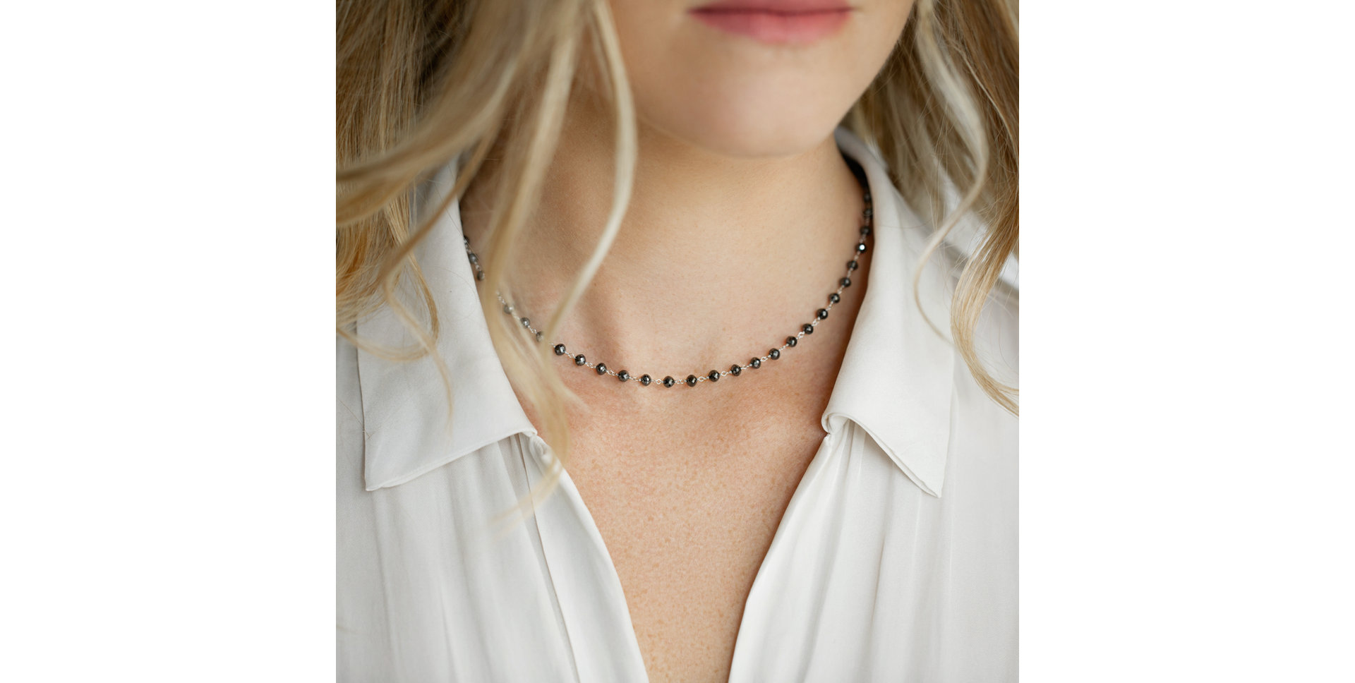 Náhrdelník s čiernymi diamantmi Dark Melody