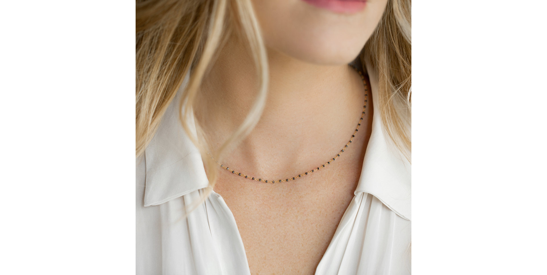 Náhrdelník s čiernymi diamantmi Dark Melody