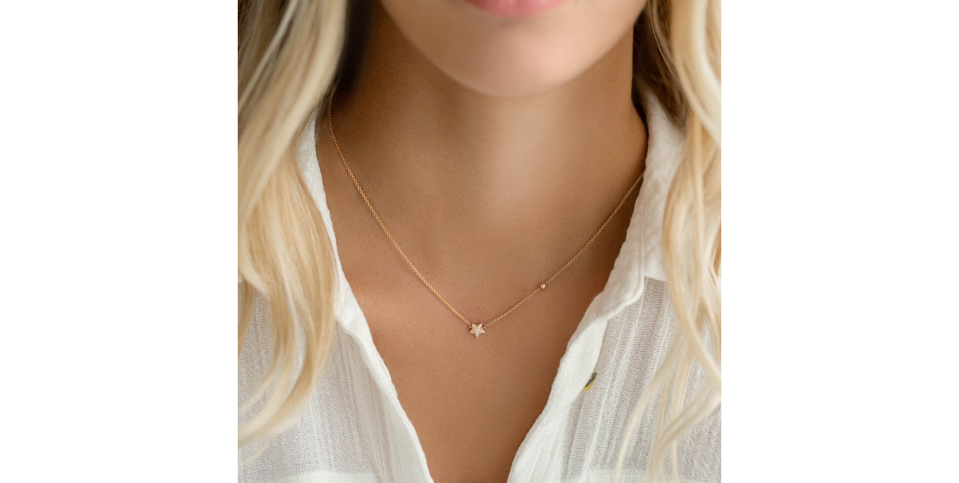 Náhrdelník s čiernymi a bielymi diamantmi Star Waterfall