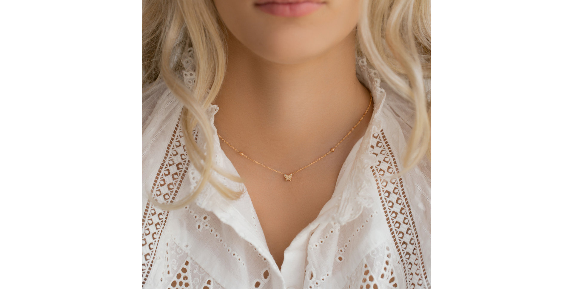 Náhrdelník s hnedými a bielymi diamantmi Star Waterfall