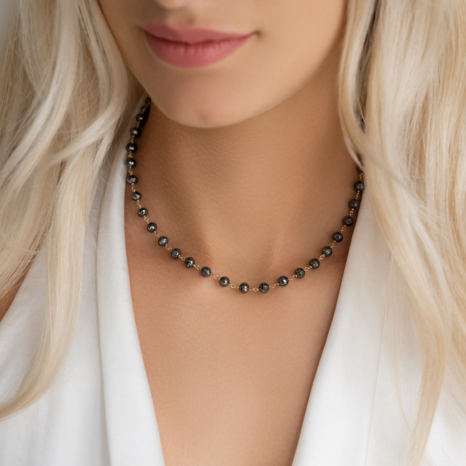 Náhrdelník s čiernymi diamantmi Dark Melody