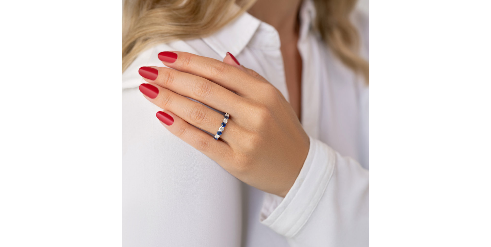 Prsteň s diamantmi a zafírmi Galaxy