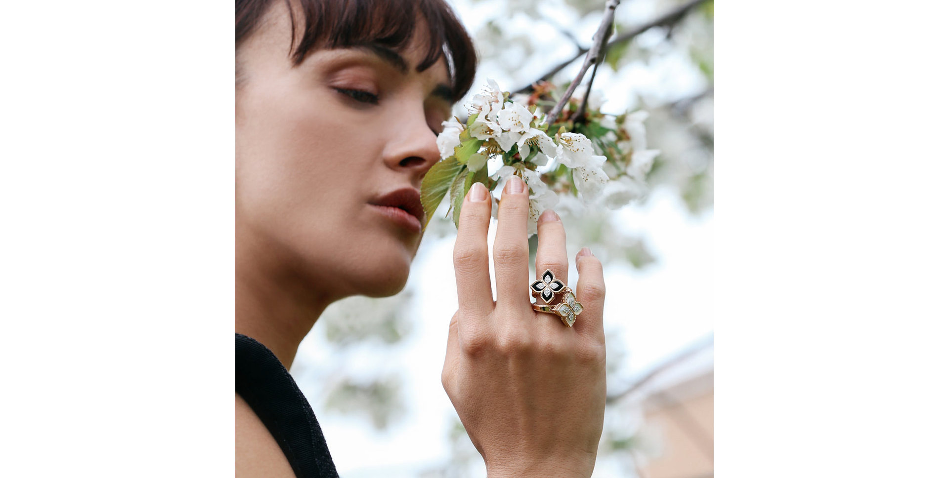 Prsteň s diamantmi a jadeitom Princess Flower