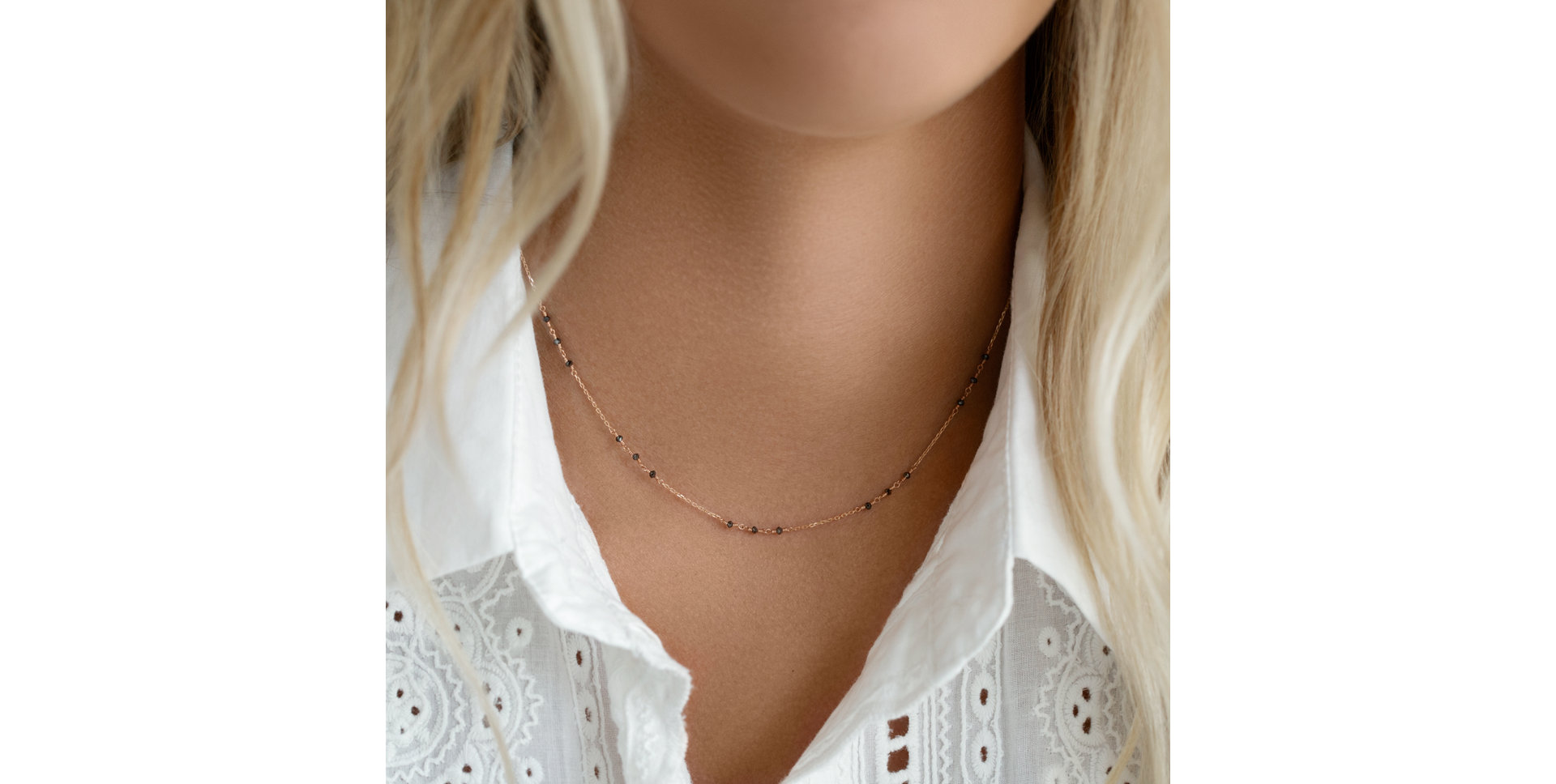 Náhrdelník s čiernymi diamantmi Deep Melody