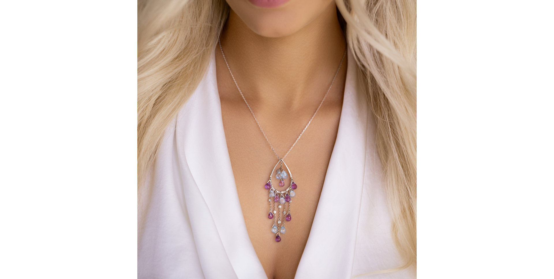 Náhrdelník s diamantmi a drahokamami Cattaneo