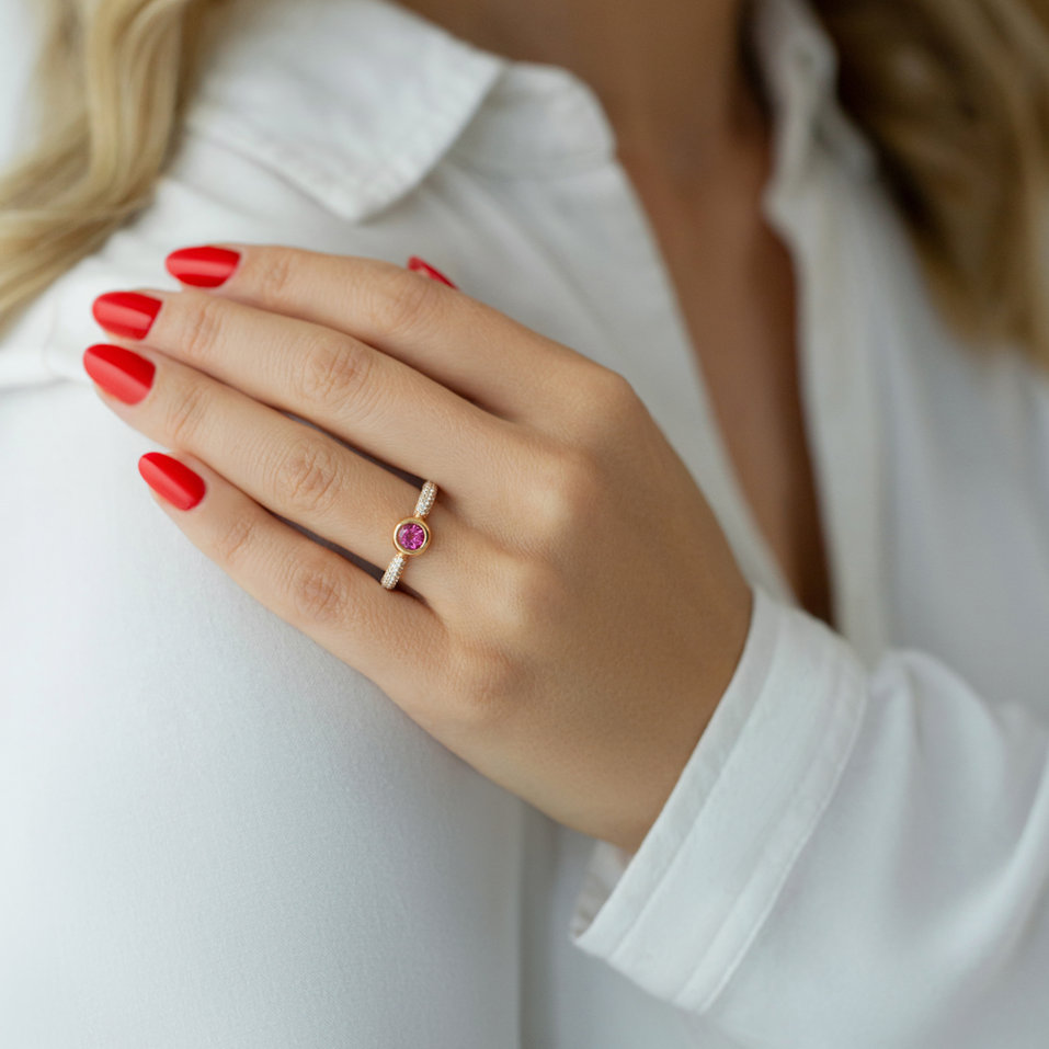 Prsteň s topásom a diamantmi Miracle Ray