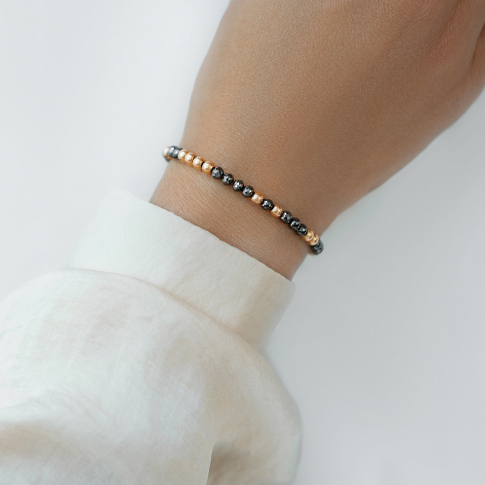 Náramok s čiernymi diamantmi Marbles Mood