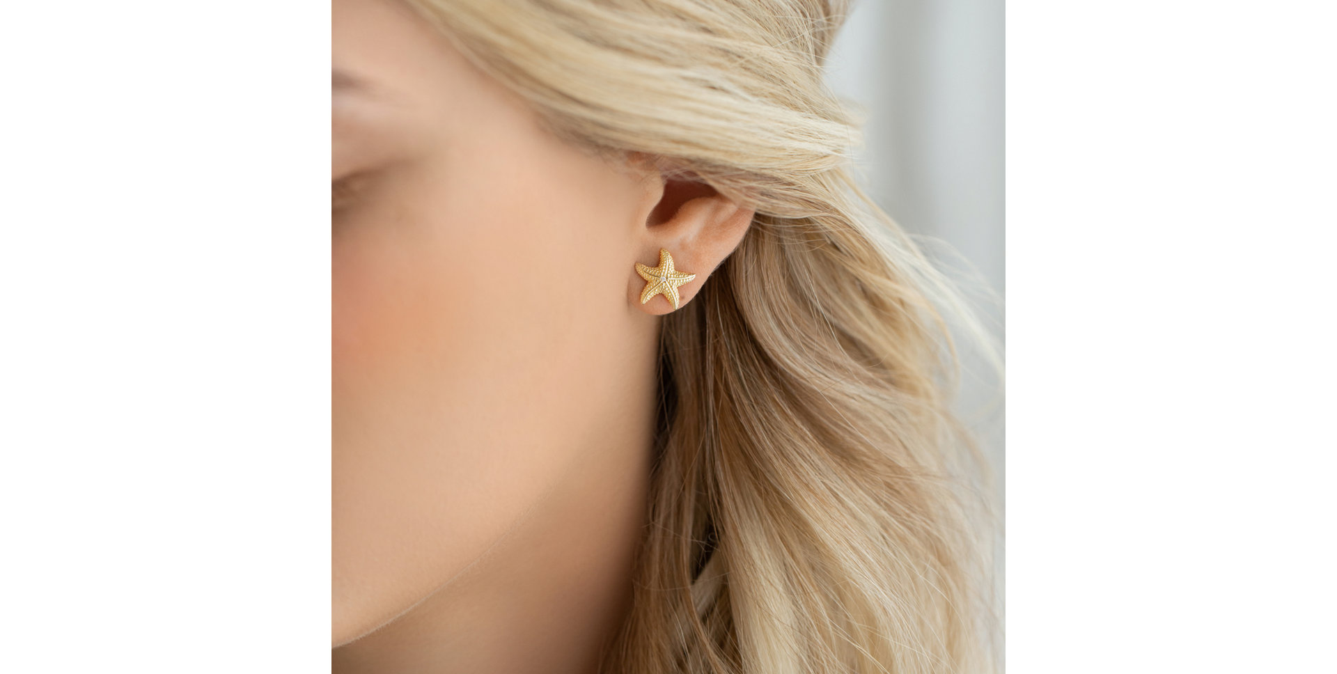 Náušnice s diamantom Glossy Starfish