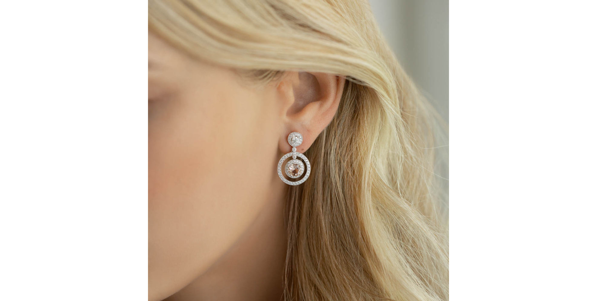 Náušnice s morganitom a diamantmi Barbarosa