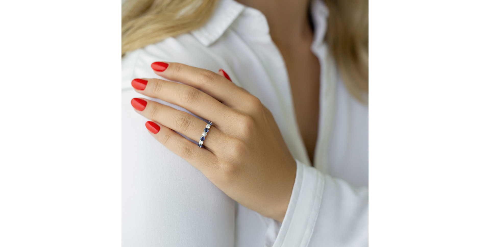 Prsteň s diamantmi a zafírmi Galaxy