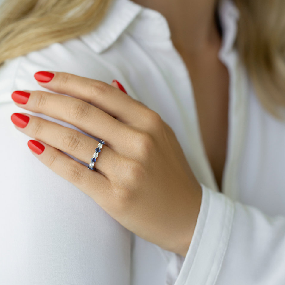 Prsteň s diamantmi a zafírmi Galaxy