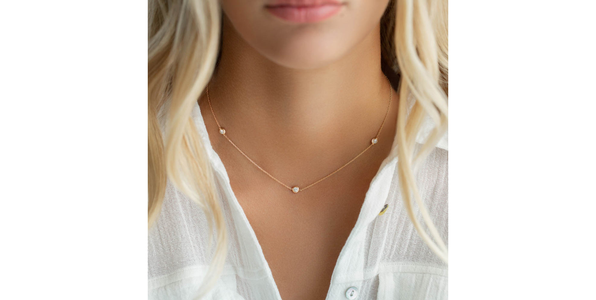 Náhrdelník s diamantmi Sparkling Dots