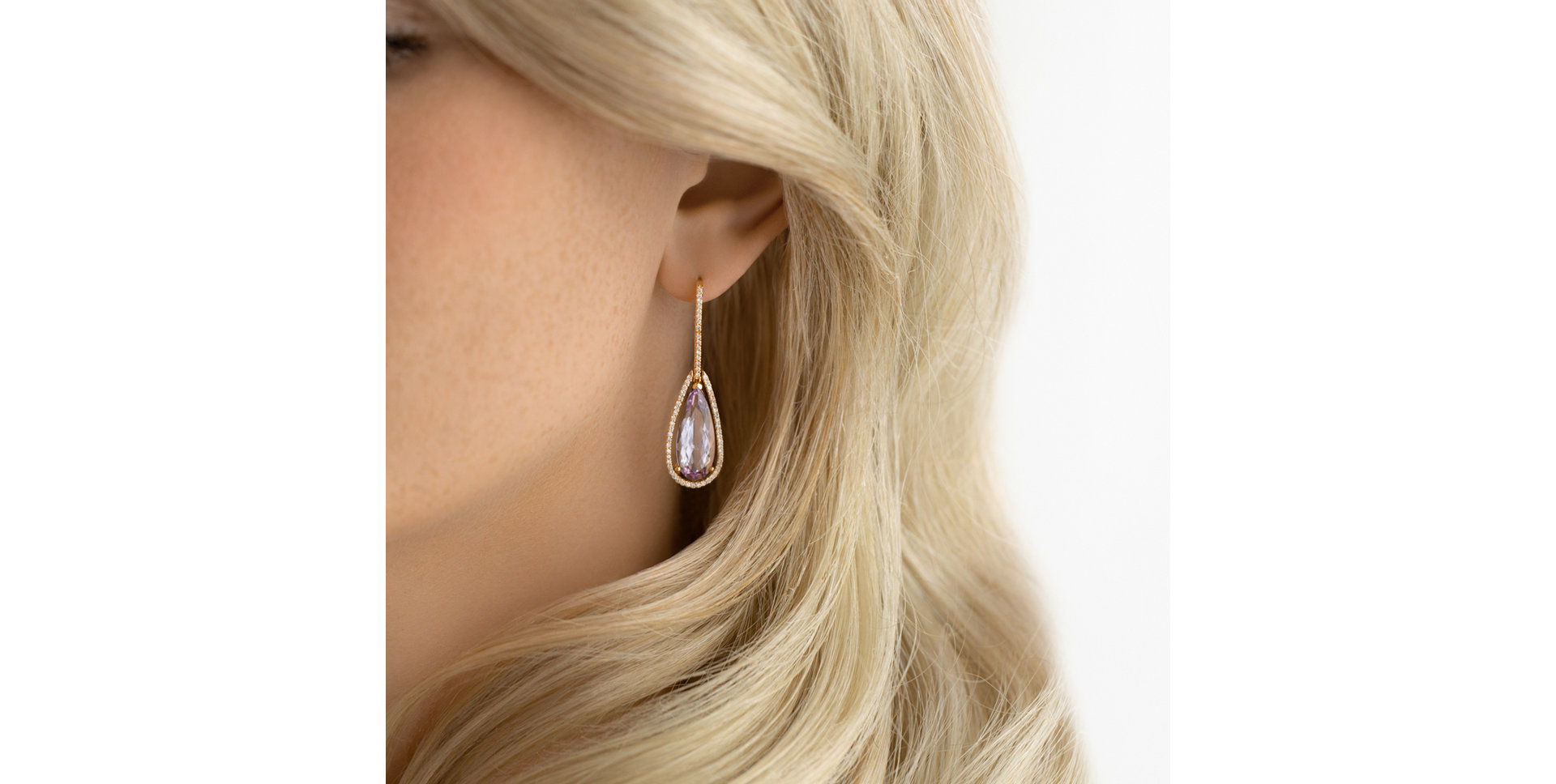 Náušnice s ametystom diamantmi Damianos