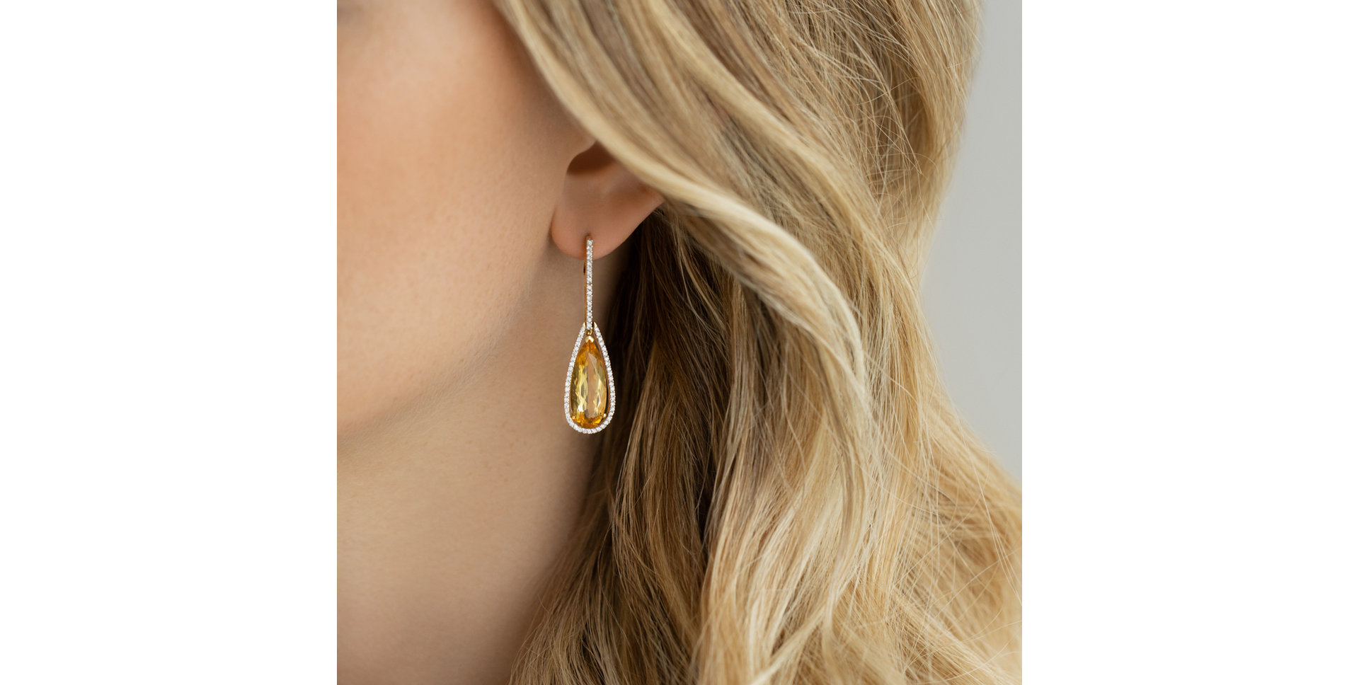Náušnice s citrínom a diamantmi Damianos