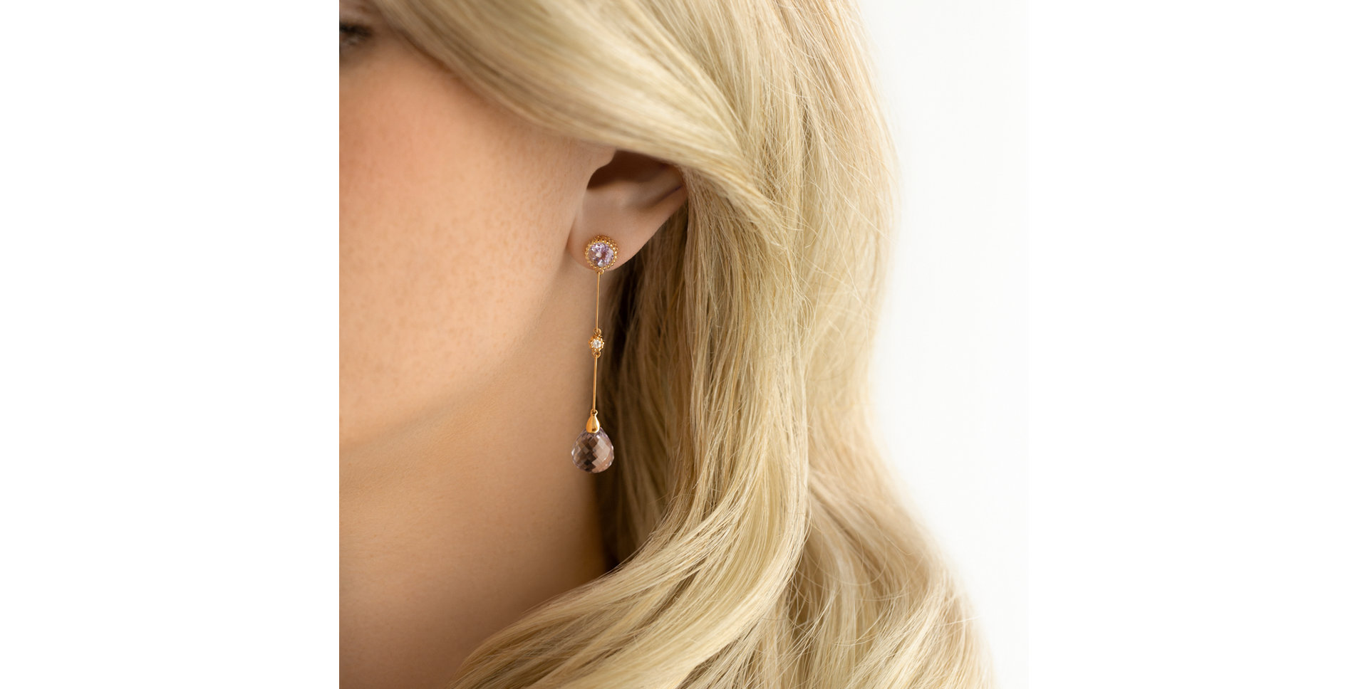 Náušnice s ametystom diamantmi Ophiuchus