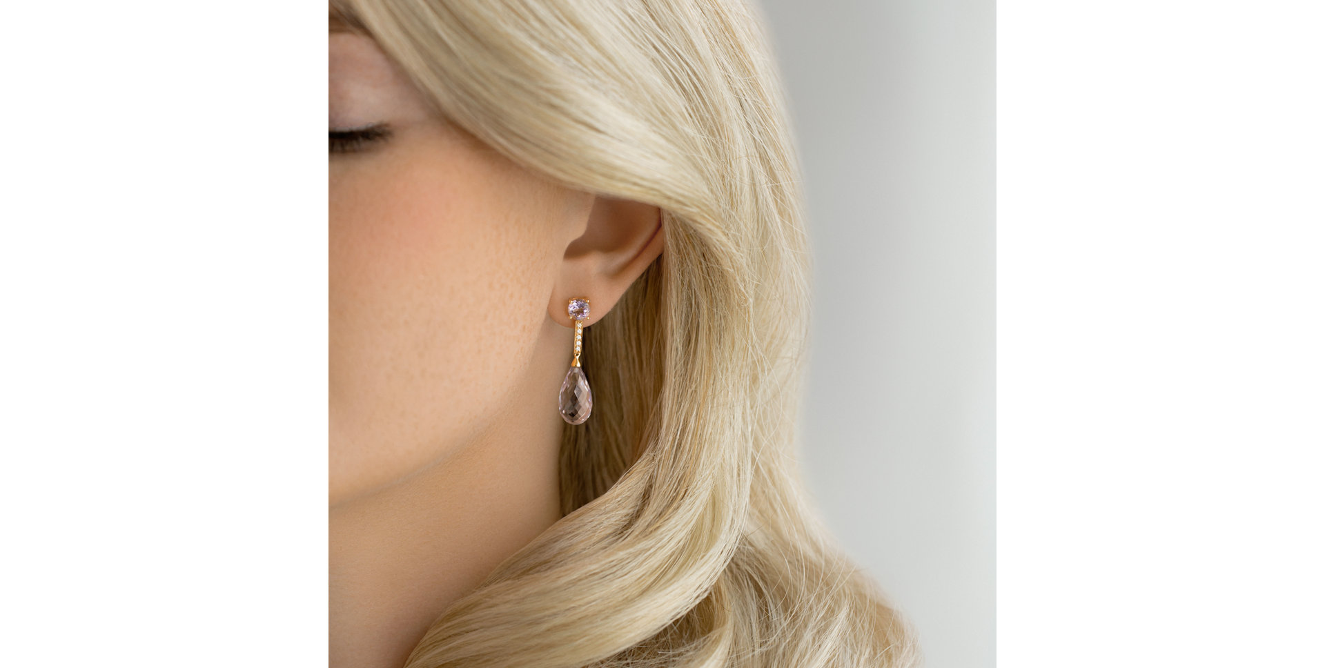 Náušnice s ametystom, diamantmi a zafírom Designated Constellations