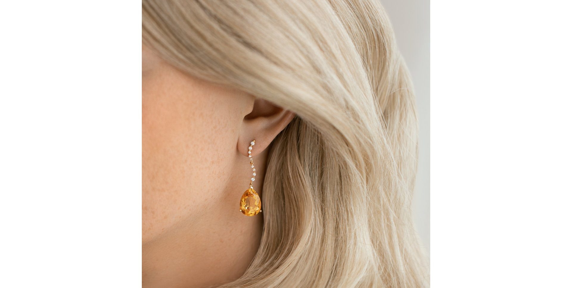 Náušnice s citrínom a diamantmi Dimitris