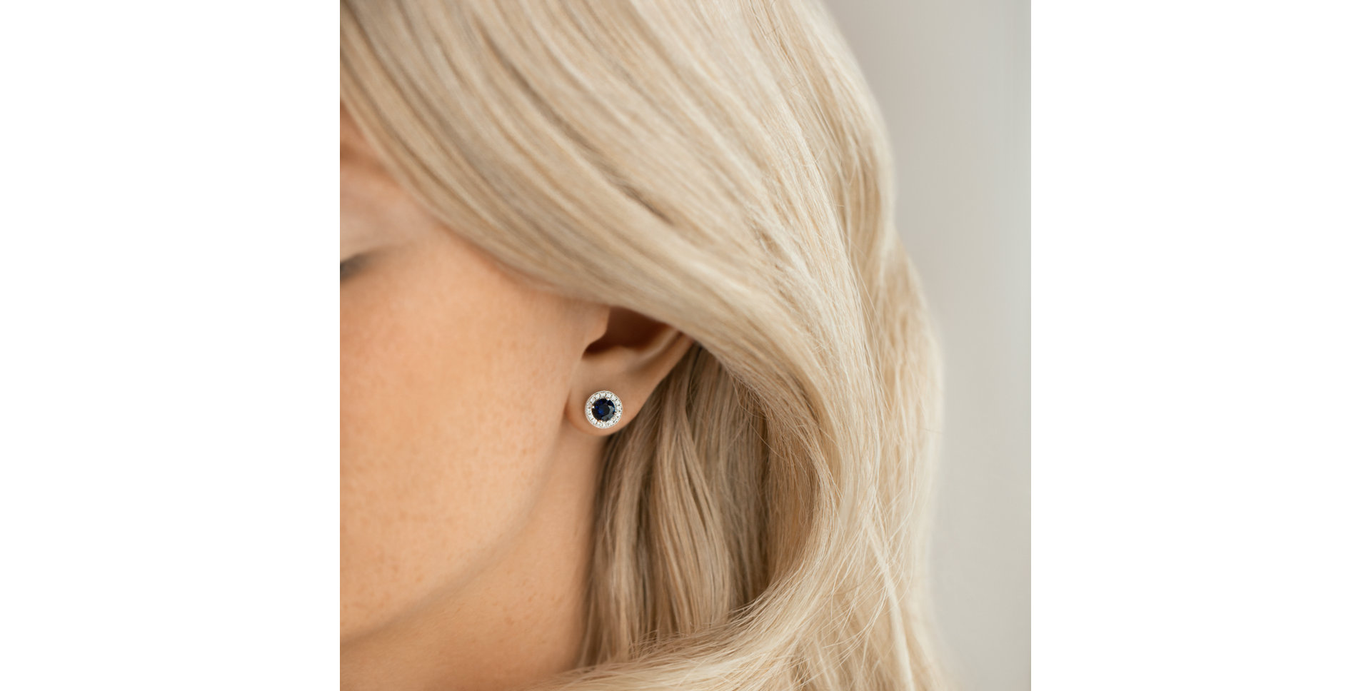 Náušnice s zafírom a diamantmi Sparkling Rain