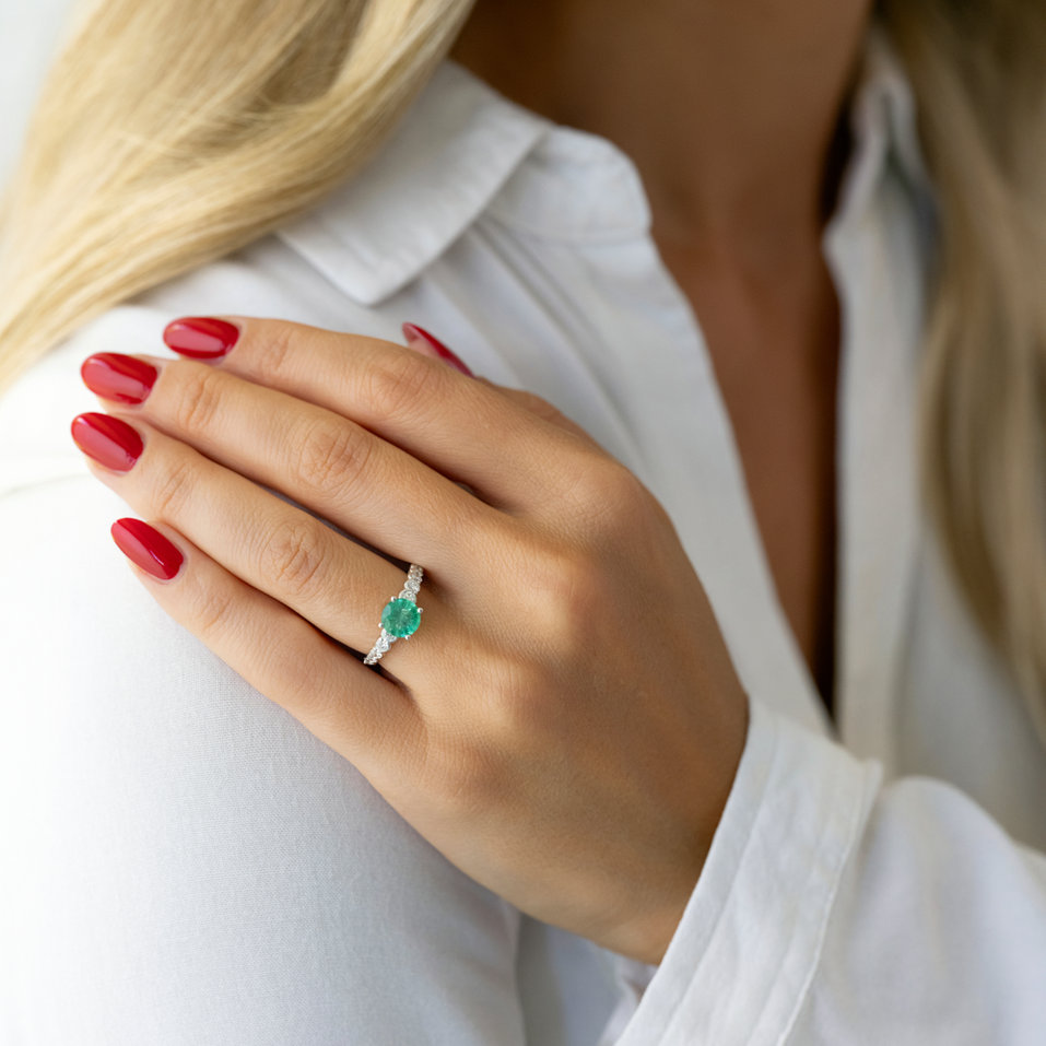 Prsteň so smaragdom a diamantmi Eden Desire