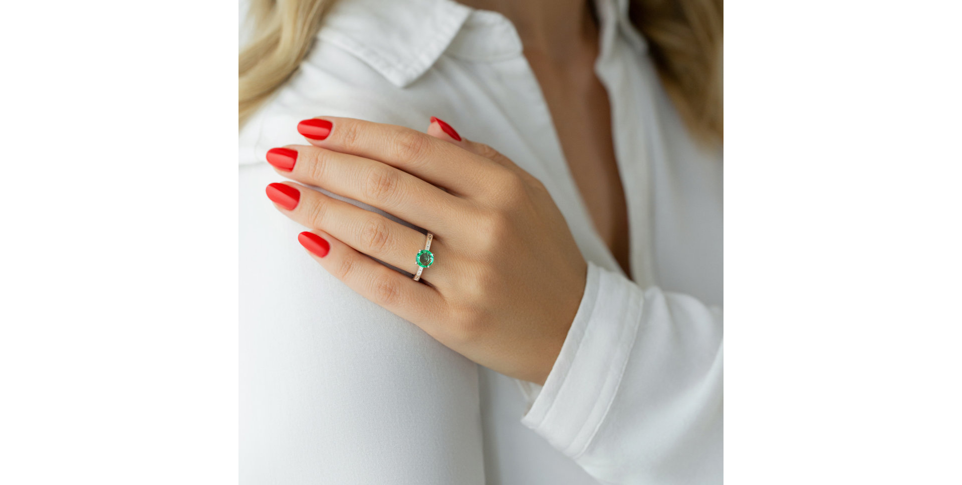 Prsteň so smaragdom a diamantmi Brave Dreams