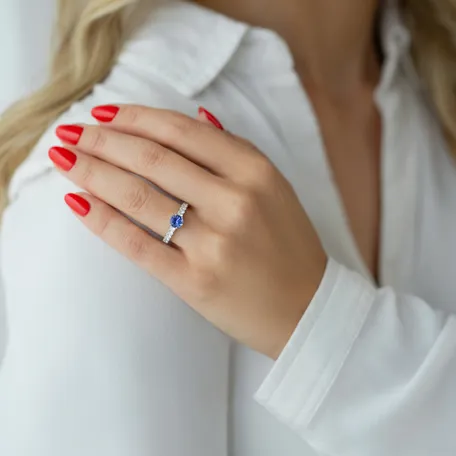 Prsteň s tanzanitom a diamantmi Manette