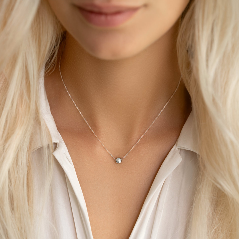 14kt biele zlato s diamantom Sparkling Drop