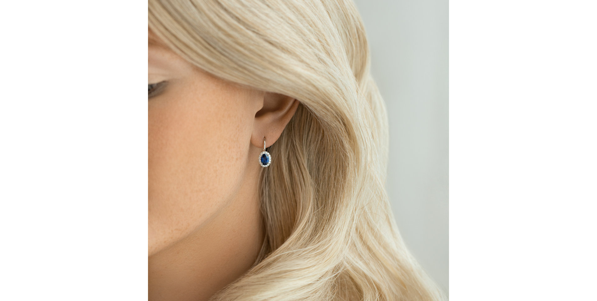 Náušnice s zafírom a diamantmi Imperial Allegory