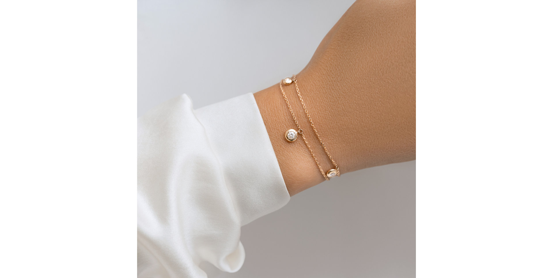 Náramok 14kt biele zlato s diamantmi Drops of Sparkle