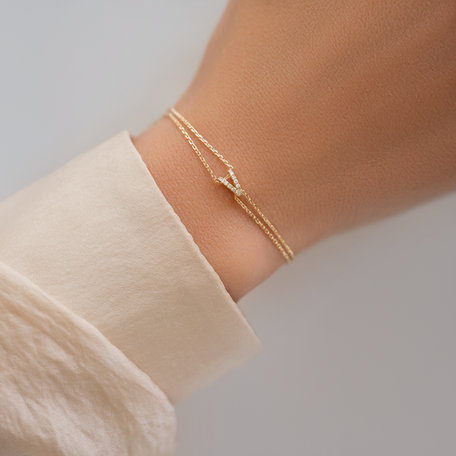 Náramok 14kt žlté zlato s diamantom Náhrdelník s briliantmi Waterfall Heaven