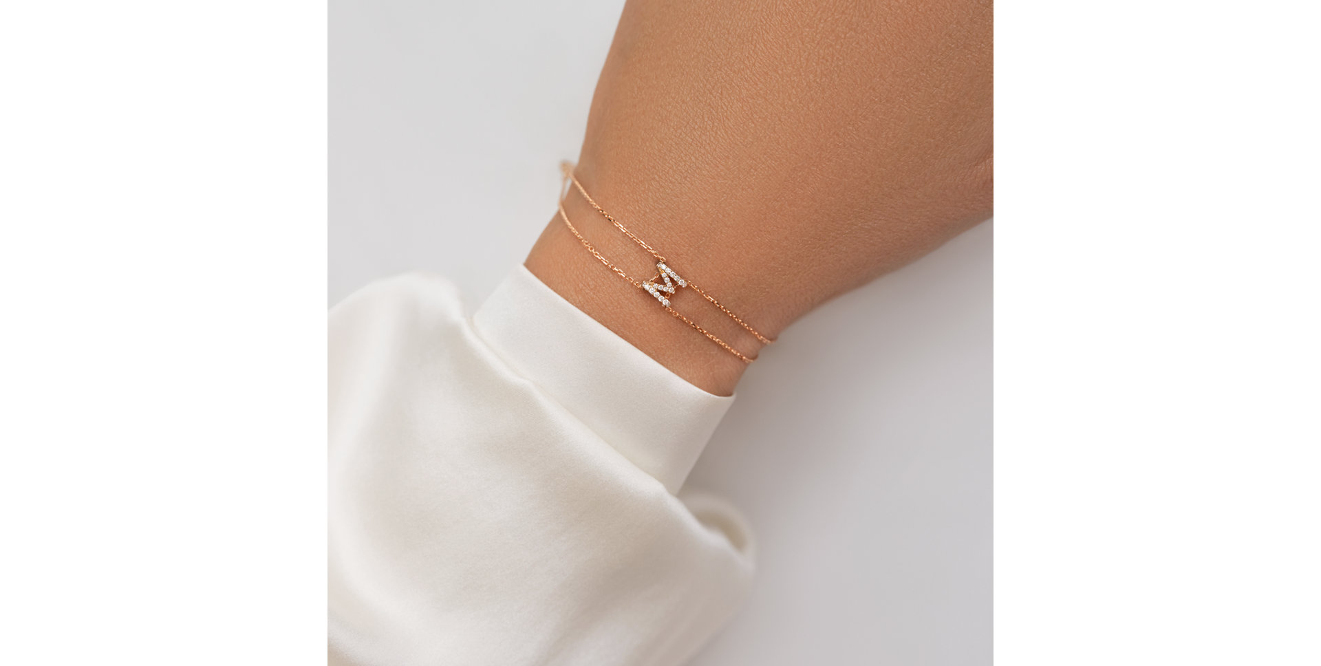 Náramok 14kt ružové zlato s diamantom Náhrdelník s briliantmi Waterfall Heaven