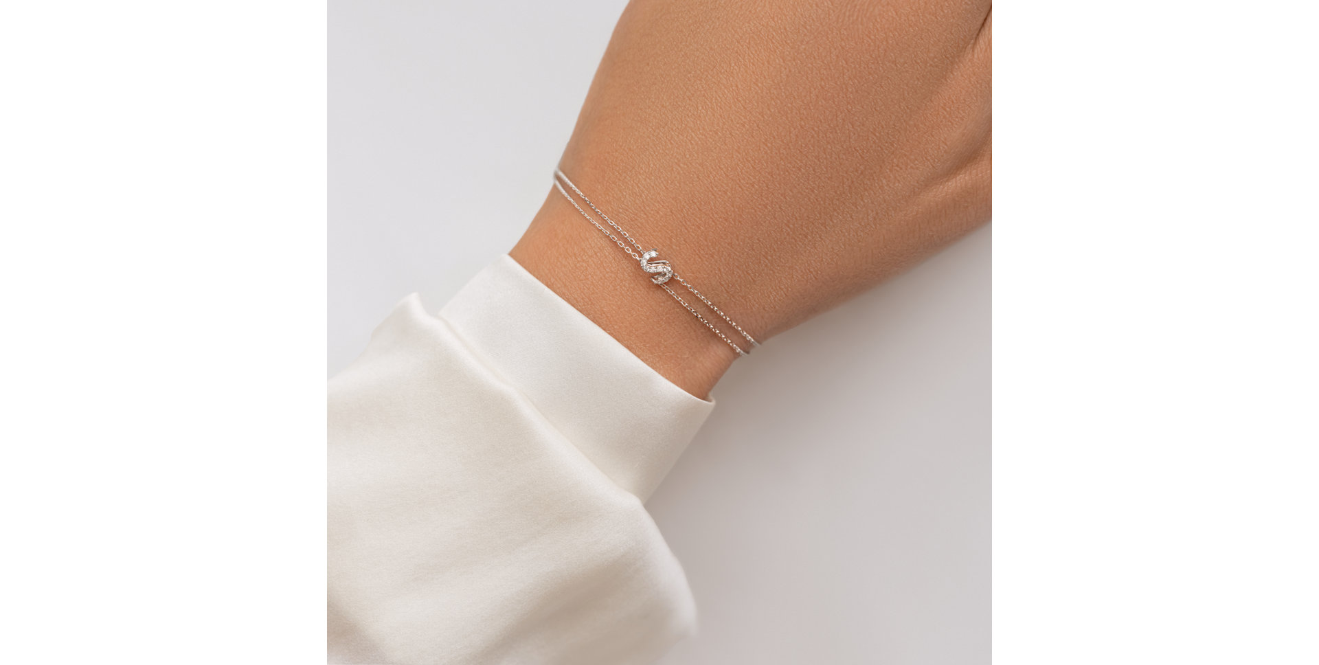 Náramok 14kt biele zlato s diamantom Náhrdelník s briliantmi Waterfall Heaven