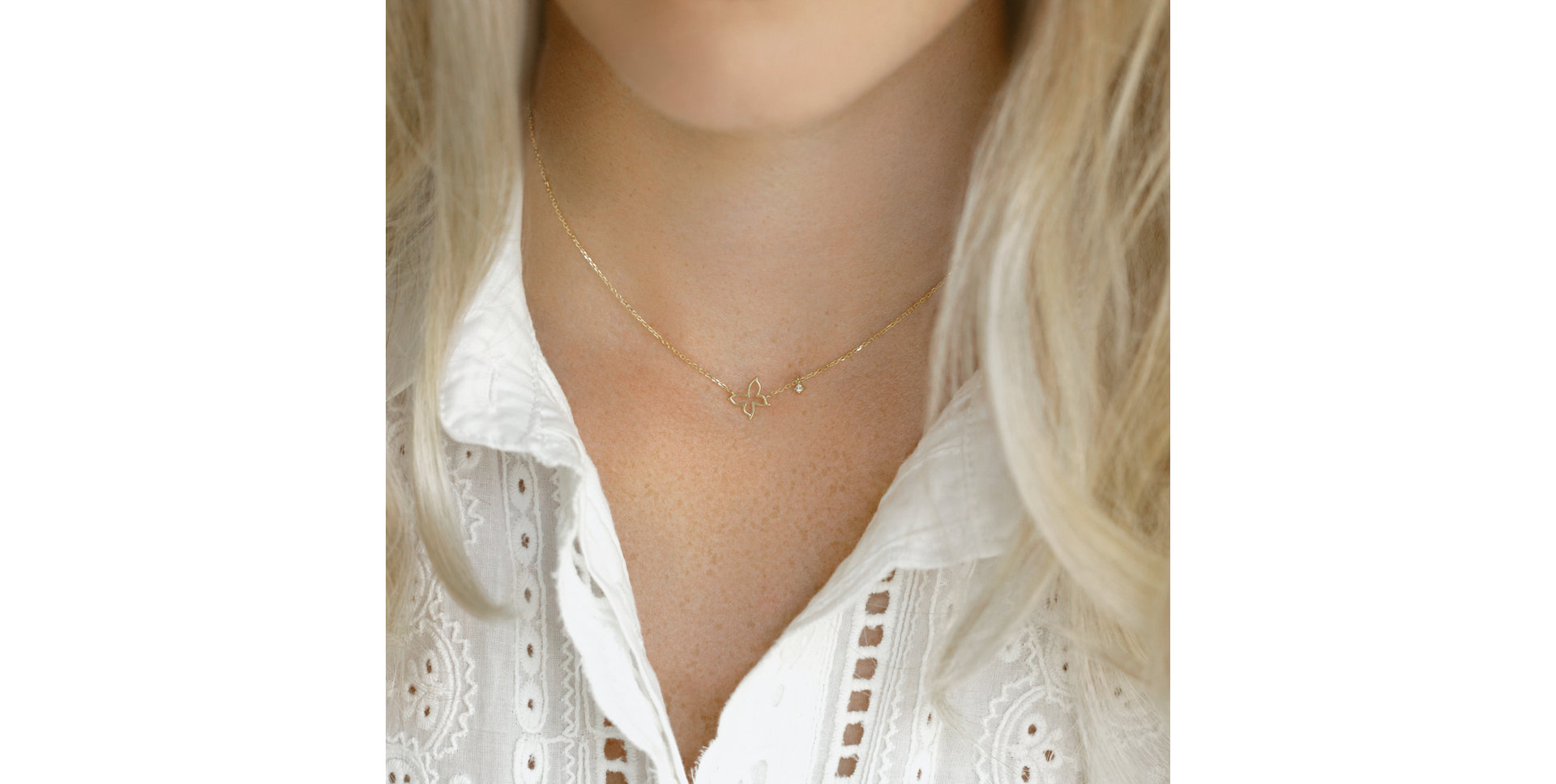 Náhrdelník s diamantom Butterfly’s Shadow