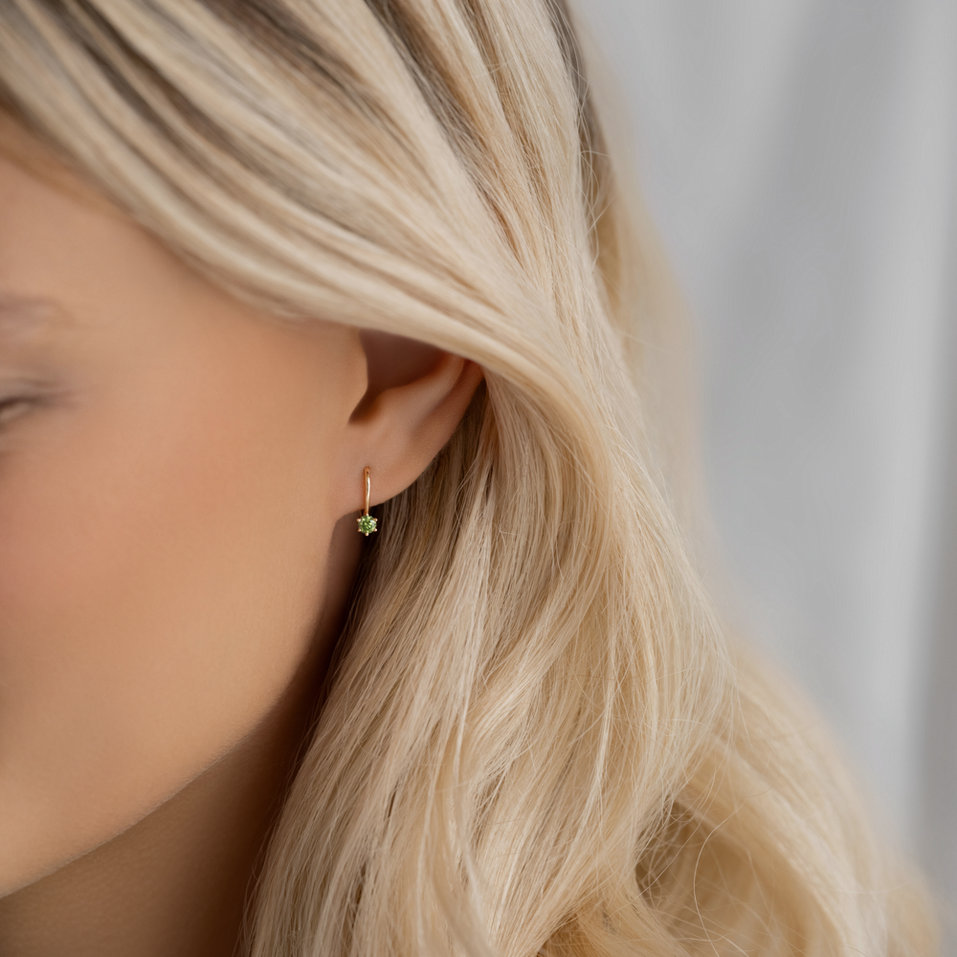 Náušnice so zeleným diamantom Everyday Glow