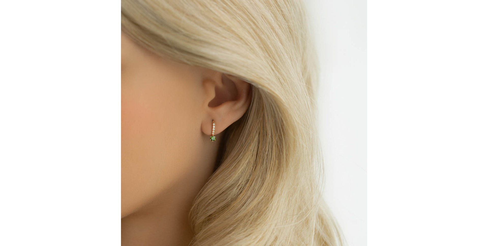 Náušnice so zeleným diamantom Essential Glow