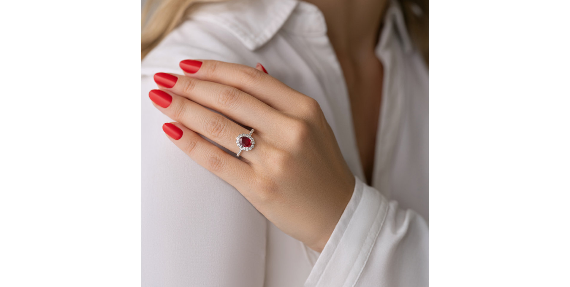 Prsteň s rubínom a diamantmi Princess Glamour