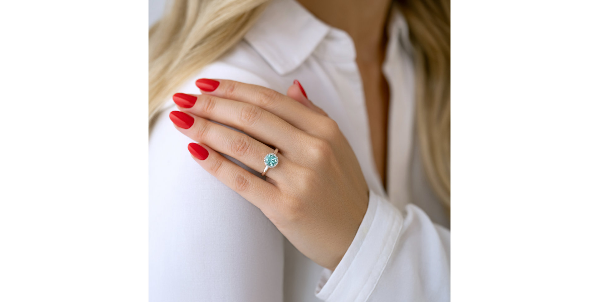 Prsteň s turmalínom a diamantmi Noble Allure