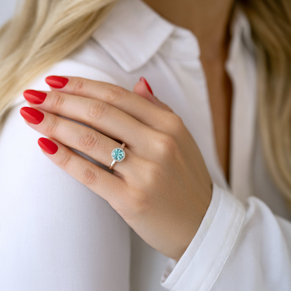 Prsteň s turmalínom a diamantmi Noble Allure