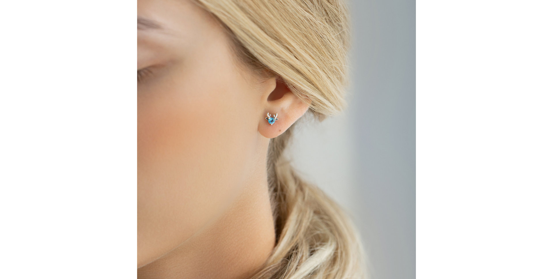 Náušnice s topazom swiss The Deer