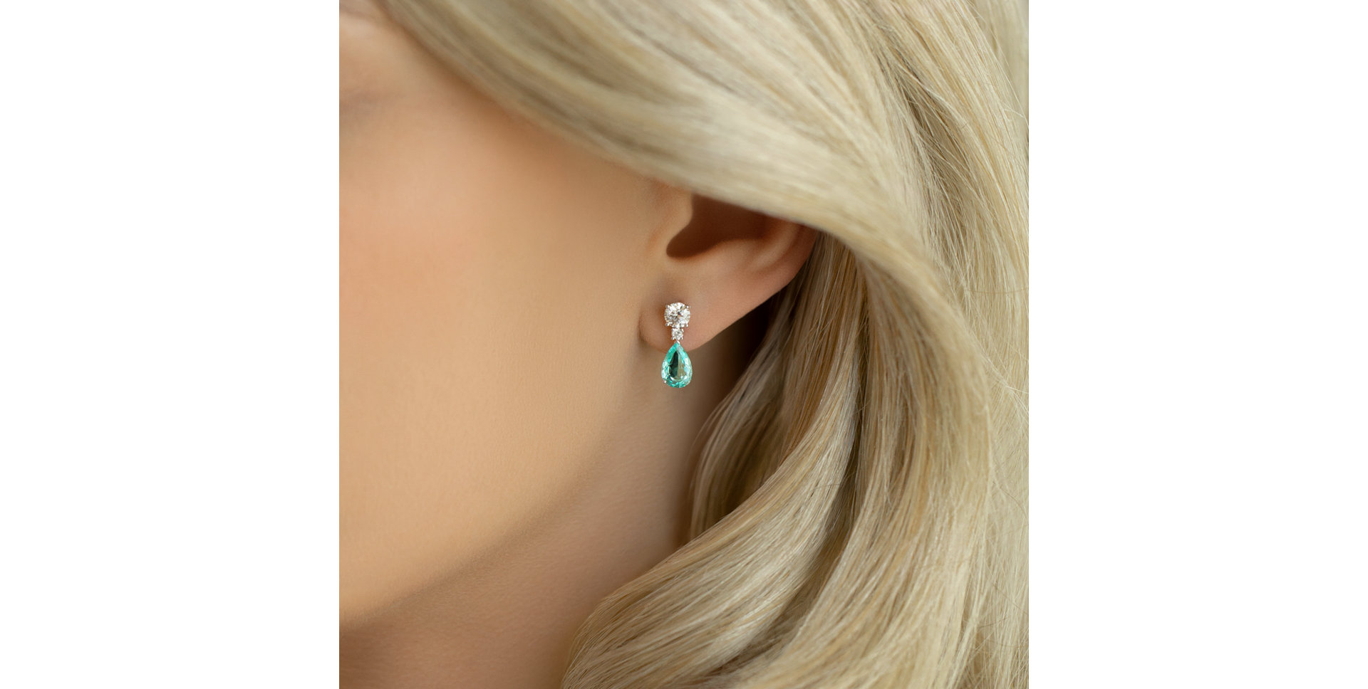 Náušnice s paraibou a diamantmi Eternal Secret