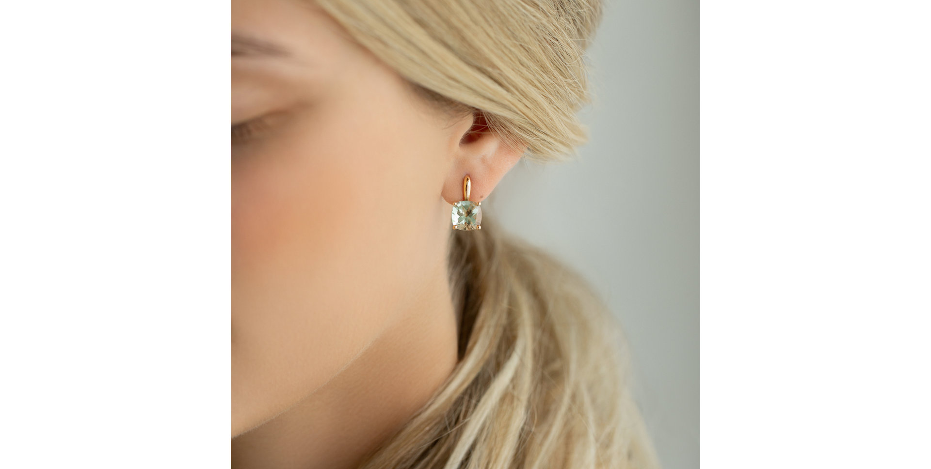 Náušnice s ametystom Green Moon