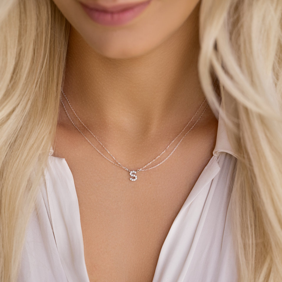 Náhrdelník 14kt ružové zlato s diamantom Náhrdelník s briliantom Luxury Clam