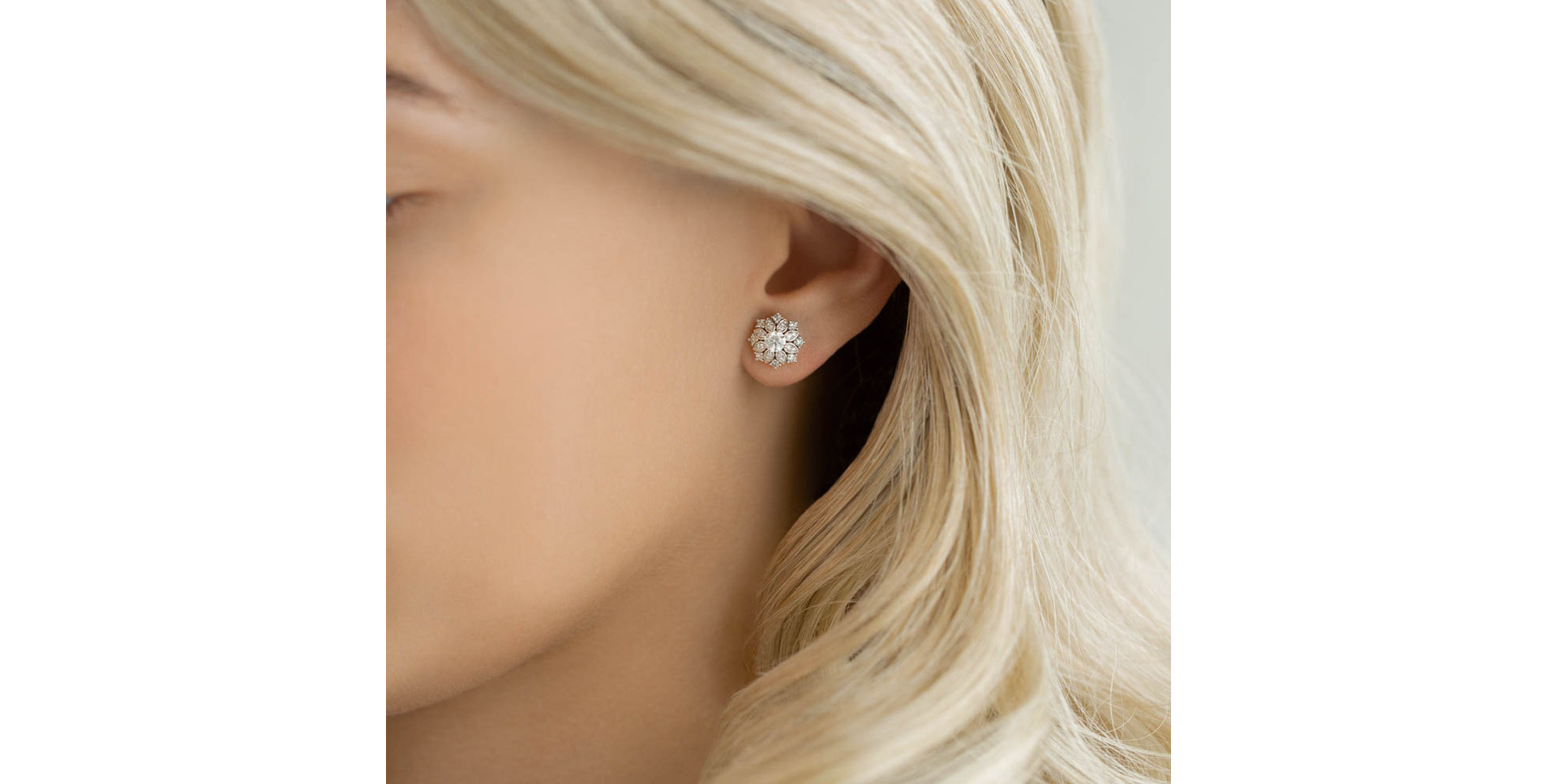 Náušnice 14kt biele zlato s diamantmi Enchanting Gift