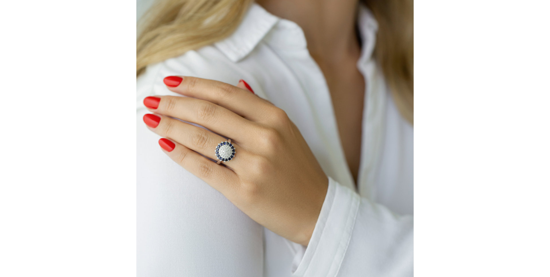 Prsteň s diamantmi a zafírmi Eclipse