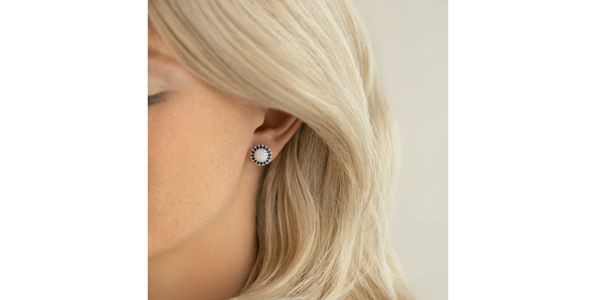 Náušnice s diamantmi a zafírmi Eclipse