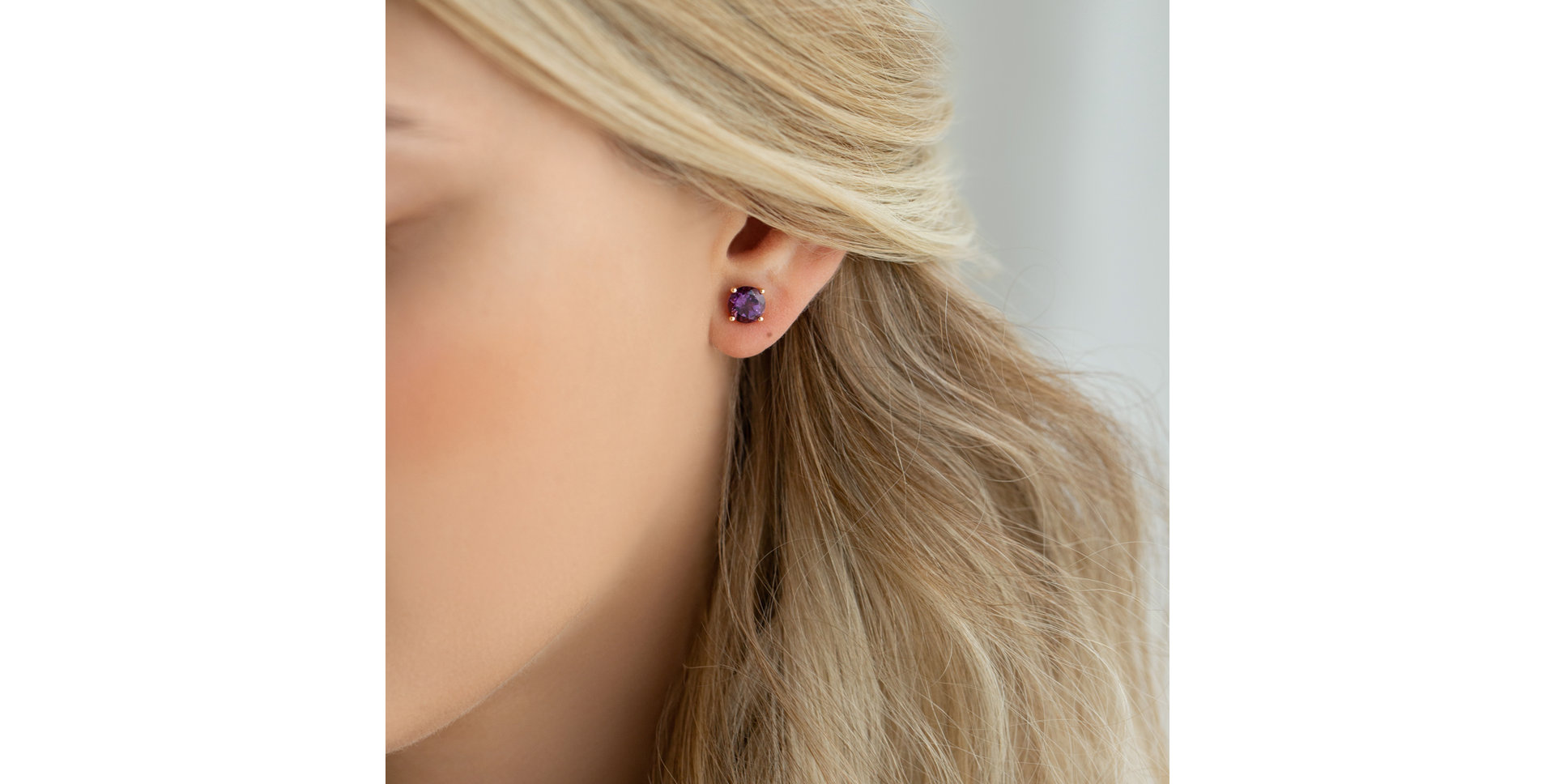 Naušnice s ametystom Virginia Love