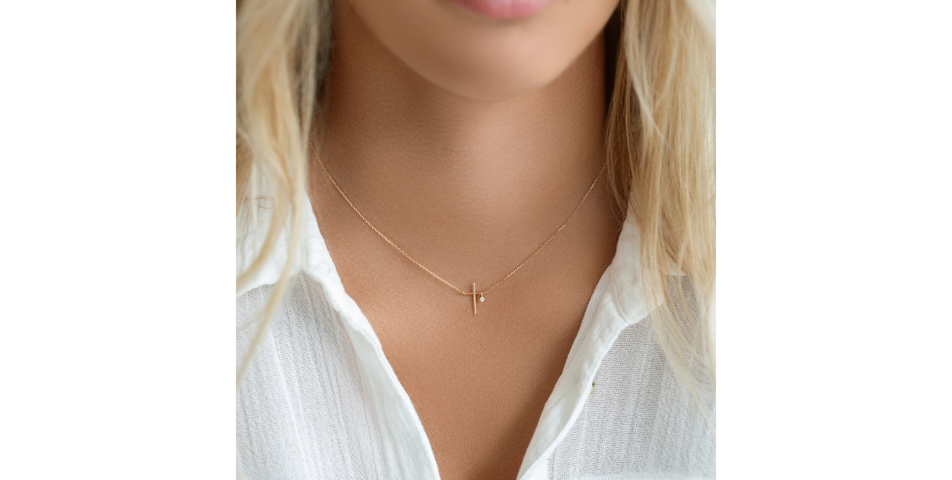 Náhrdelník s diamantom Eternal Faith