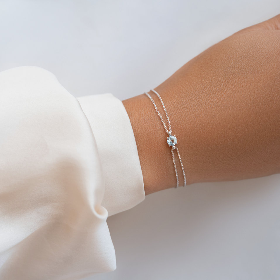 Náramok 14kt žlté zlato s turmalínom green Roneme