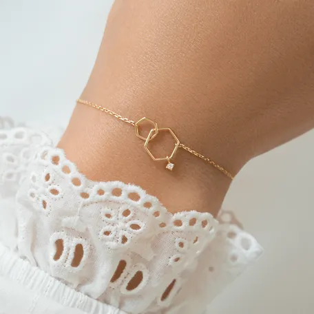 Náramok s diamantom Hexagon Elegance
