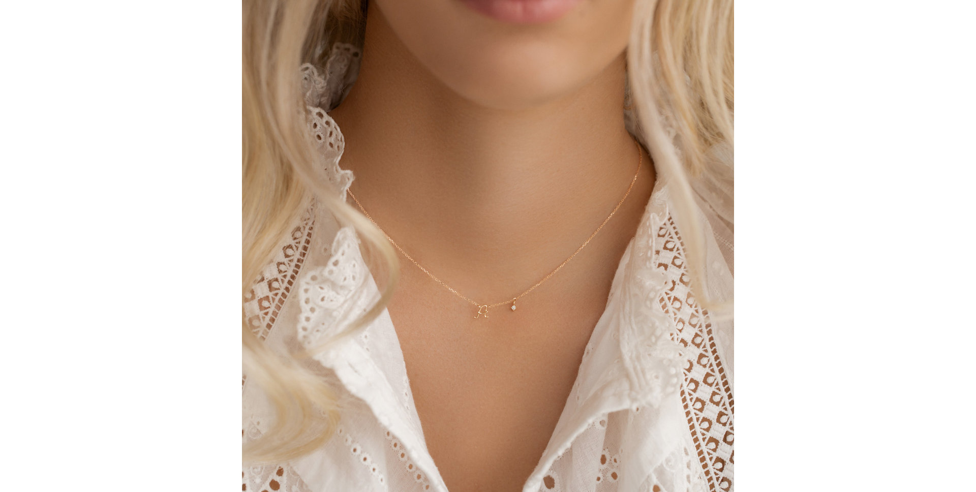 Náhrdelník s diamantom Elegance Letter