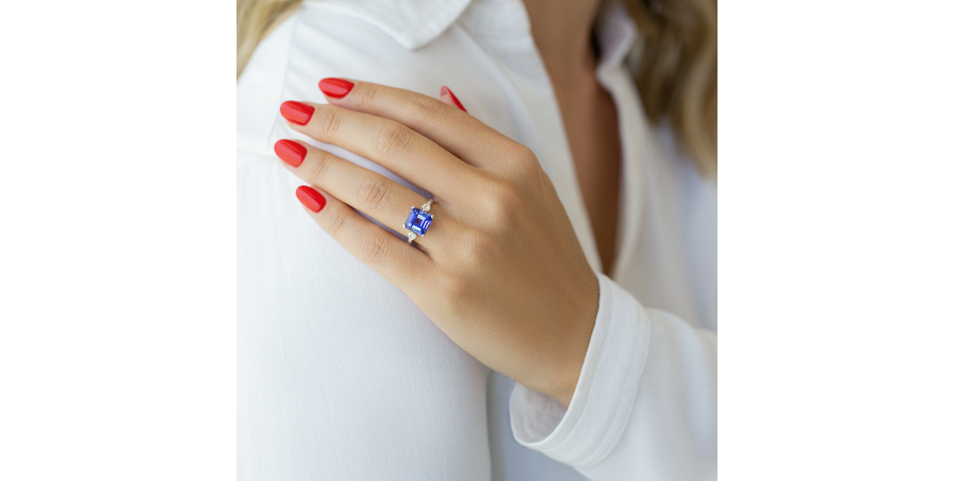 Prsteň s diamantmi a tanzanitom Deep Blue Haze